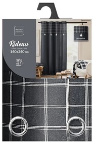 Antracytowa zasłona z mieszanki bawełny 140x240 cm Everest – douceur d'intérieur