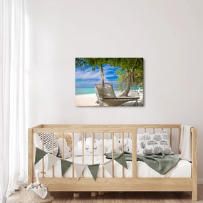 Obraz - Hamak na plaży (70x50 cm)