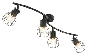 Nowoczesny Plafon / Reflektorek / Spot / Spotow / Lampy sufitowe czarny 86 cm 4-światła - Botu Nowoczesny Oswietlenie wewnetrzne