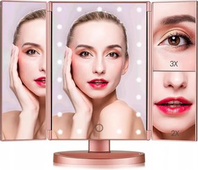 Lusterko PREMIUM Do MAKIJAŻU Powiększające 3X Kosmetyczne PODŚWIETLANE LED