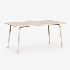Prostokątny Stół Ogrodowy 160x90 Cm Ze Stali Florida Kremowa Tapioca - Sklum