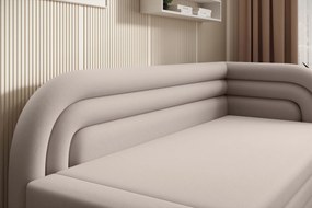 Beżowa rozkładana sofa 3-osobowa FABILLO Wersja: Lewy róg