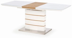 TORONTO stół rozkładany 140-180/80/76 biały dąb złoty prostokątny nowoczesny