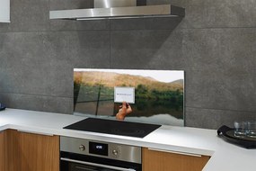 Szklany Panel Napis Panoramiczny w Dłoni