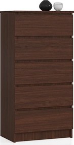 Komoda AKORD K60 Wenge 60 cm 5 szuflad kolor Wenge mat 60x40x121 cm