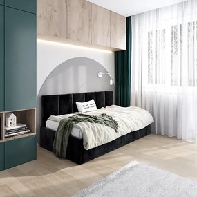 Czarny tapczan sofa z oparciem 4 rozmiary A4-A28