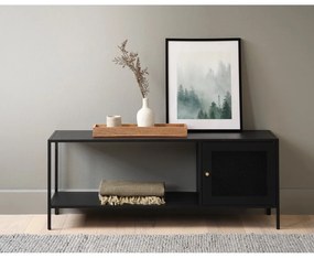 Czarny metalowy regał 120x47 cm Malibu – Unique Furniture