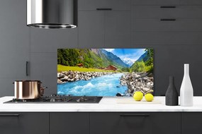 Panel Szklany Kręta Rzeka w Górskiej Dolinie