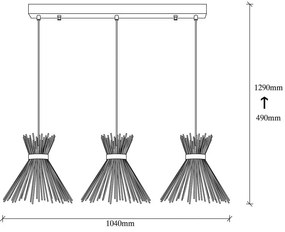 Czarna lampa wisząca z 3 kloszami Opviq lights Kirpi