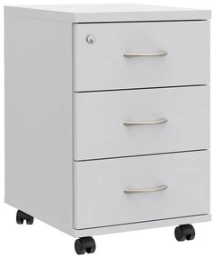 Biały kontenerek biurowy z szufladami i kluczykiem G0-K69