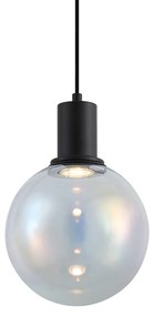 Designerska lampa wisząca czarna ze szkłem tęczowym 20 cm - Mallon