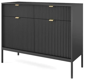 Komoda MILONA 2D2S 104 cm czarna mat PIASKI Meble