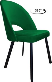 Krzesło Polo tkanina Welur noga metalowa krzesło tapicerowane do jadalni : Kolor nogi - Czarna profil, Kolor tkaniny - VELVET - MG25, Typ siedziska - Siedzisko obrotowe 360°