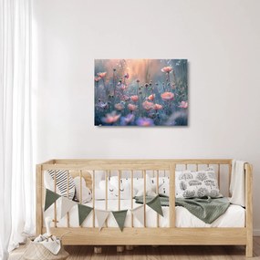 Obraz na szkle - Kwiaty w pastelowych kolorach (70x50 cm)