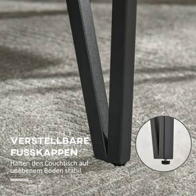 HOMCOM stolik kawowy w stylu przemysłowym z naturalnym drewnem i metalową konstrukcją czarny + brąz idealny do salonu | Aosom PL