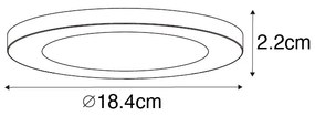 Zewnetrzna Zestaw 6 reflektorów wpuszczanych lub natynkowych biały 18 cm z LED z 3-stopniową funkcją ściemniania do ciepłej barwy - Trans Oswietlenie zewnetrzne