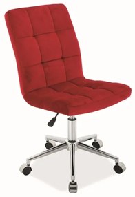 Bordowy fotel biurowy Q-020 VELVET