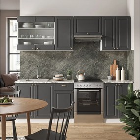 Aneks kuchenny antracytowo-złoto-biały 240x60x81.6 fame-line