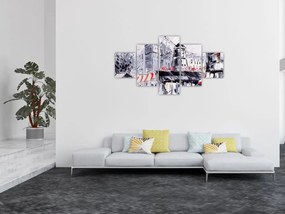 Obraz - Ulica w Paryżu, obraz olejny (125x70 cm)