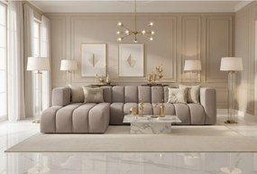 Narożnik w kształcie L GRAND 318 cm, tkanina Salvador, Szary, Lewy