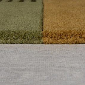 Zielony wełniany dywan tkany ręcznie 150x240 cm Lozenge – Flair Rugs