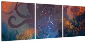 Obraz - Czarujący czarodziej (z zegarem) (90x30 cm)