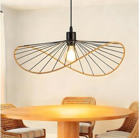 Lampa wisząca Nettlife Boho Black Ø 50 cm – metalowy żyrandol w stylu vintage E27 – lampa do salonu, kuchni i jadalni (żarówka nie jest dołączona)