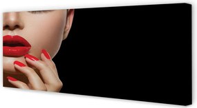 Obraz drukowany na płótnie Czerwień Ust i Paznokci