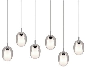 Lampa wisząca w srebrnym kolorze ze szklanym kloszem Barret – Trio Select