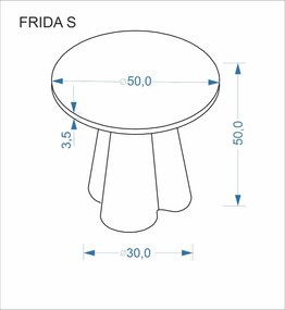 Okrągły stolik pomocniczy Frida S Halmar, trawertyn
