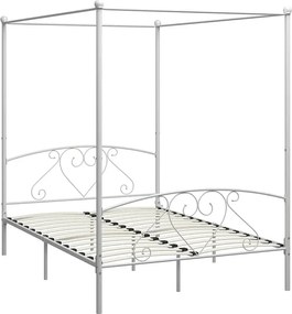 Białe metalowe łóżko małżeńskie 180x200 cm M5-E43