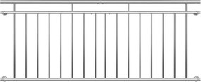 Francuski balkon ZOE, 225x90cm, srebrna Monzana
