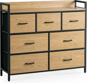 Komoda z Szufladami HUDSON 98 cm Dąb/Czarny Loft