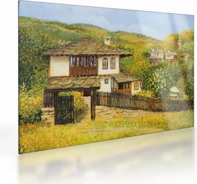 Obraz na szkle - Domki letniskowe w lecie (70x50 cm)