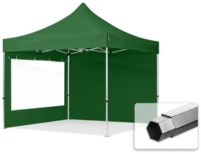 TOOLPORT 3x3 m Namiot Ekspresowy PROFESSIONAL Alu 40mm, ze ścianami bocznymi, okna panoramiczne, ciemnozielony - (600165)