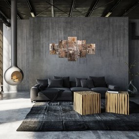 Obraz - Abstrakcja w odcieniach brązu (125x70 cm)