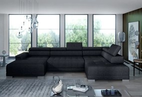 Narożnik CAMPO XL z elektryczną regulacją siedziska Prawostronny w tkaninie MEMPHIS 20 WERSAL