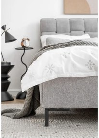 Jasnoszare tapicerowane łóżko dwuosobowe ze stelażem 180x200 cm Eve – Miuform