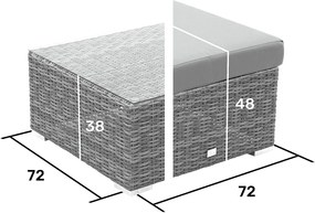Zestaw rattanowy MALIBU dla 2 osób (szary)