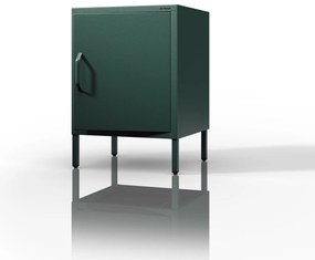 Szafka nocna metalowa na nóżkach butelkowa zieleń, 424x595x400 mm: MIA Modern
