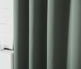 Szaro-zielona zasłona OXFORD 140x250 cm Zawieszanie: Taśma z wiązaniami