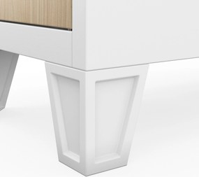 Szafka ubraniowa metalowa pracownicza głęboka 2-drzwiowa biała/dąb sonoma, 292x1720x600 mm: BARTEK 1 Plus D600 Eco Design