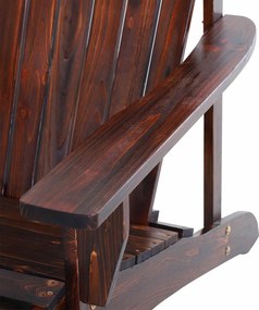 Outsunny Krzesło ogrodowe Adirondack Leżak ogrodowy Meble ogrodowe Krzesło balkonowe z litego drewna o zwęglonym wyglądzie