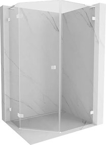 Mexen Lunar L kabina prysznicowa pięciokątna uchylna lewa 90 x 100 cm, transparent, biała - 831L-090L-100P-20-00-L