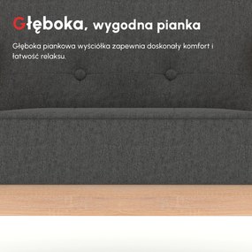 HOMCOM Fotel wypoczynkowy tapicerowany z podłokietnikami na drewnianym stelażu szary len 64x70x70 cm | Aosom PL