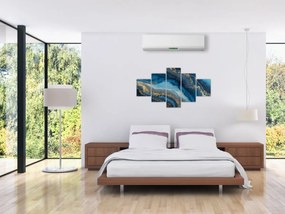 Obraz - Niebieska marmurowa abstrakcja (125x70 cm)