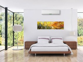Obraz - Romantyczna aleja wzdłuż wody, obraz olejny (170x50 cm)