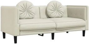 Kremowa stylowa sofa 2-osobowa z poduszkami - FINO 4X
