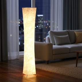 HOMCOM Lampa stojąca z kloszem w stylu papieru, przełącznik nożny, 3 poziomy jasności, biały