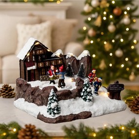 Szopka bożonarodzeniowa Lodowisko, z oświetleniem LED